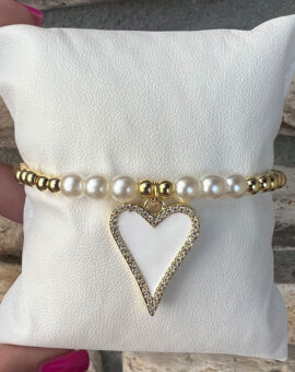 Heart and Pearls Bracelet